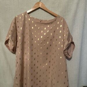Emery Rose Gold Polka Dot Blouse Size 1XL